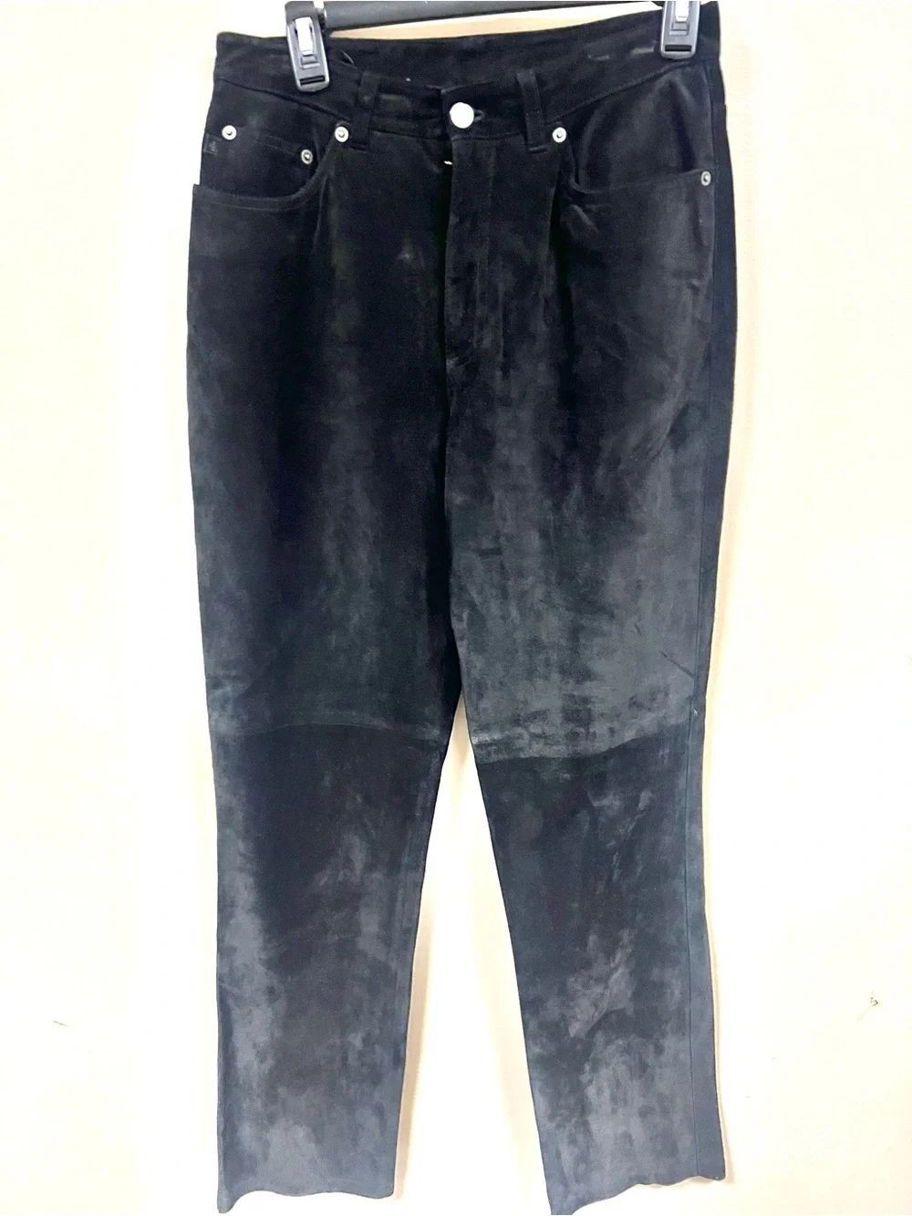 Ralph Lauren black suede Trousers Classic Straight Fit  size 8